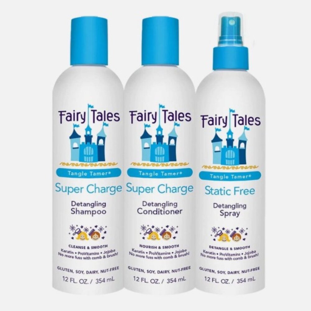Fairy Tales Super Charge Detangling Shampoo & leave in spray(12oz) 3pc Set